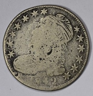 1833 50c Capped Bust Silver Half Dollar - Awesome Color - Free
